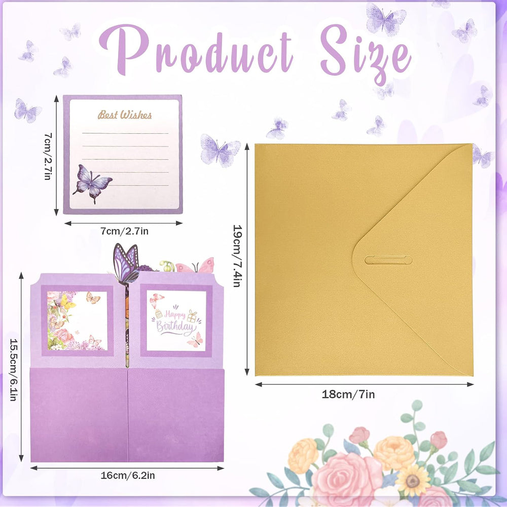 3D Pop Up Butterfly Daisy and Lily of the Valley Birthday Card