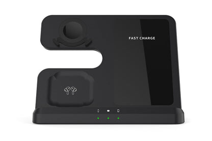 3 in 1 Wireless Charger Fast Charging Station Pad - Black