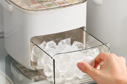 Portable 48 Grids Ice Cube Tray Mould With Lid And Storage Box Scoop Tong Set