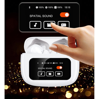 Wireless Earbuds Bluetooth Headphones with ANC Noise Cancelling and LED Display Case-White