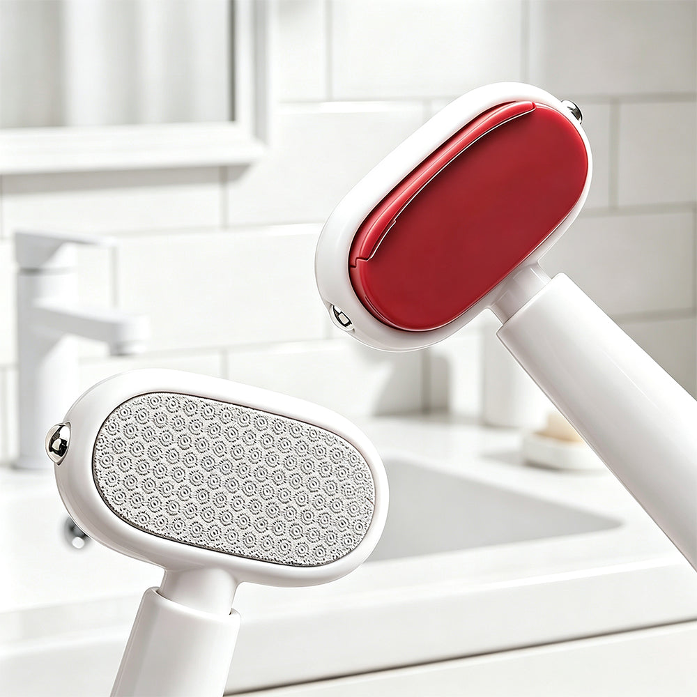 Double Sided Foot Callus Remover Stainless Steel Foot Scraper - Red