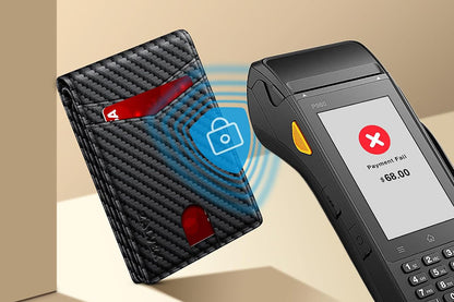 2Pcs Men Slim RFID Shielding Microfiber Wallet Credit Card Holder Money Clip