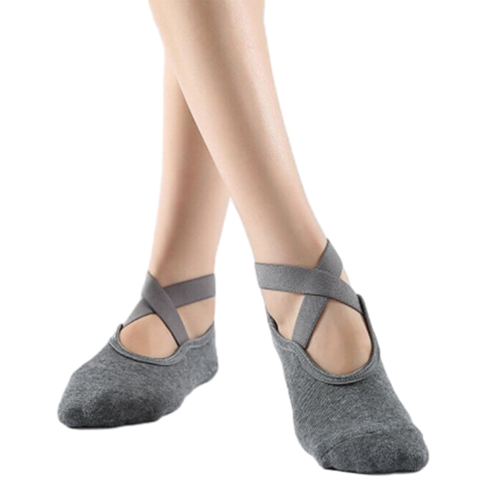 2 Pairs of Yoga Socks for Women Anti-slip Pilates Ballet Dance Socks One Size Gray