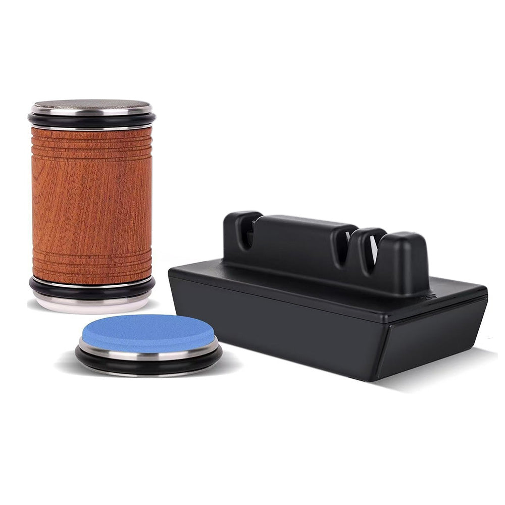 5-in-1 Rolling Knife Sharpener with Angled Support Base Dual-Angle Sharpening Tool for Kitchen Knives Outdoor Blades