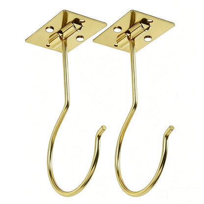 Self Adhesive Foldable Banana Hook for Under Cabinet Metal Holder for Kitchen-Gold