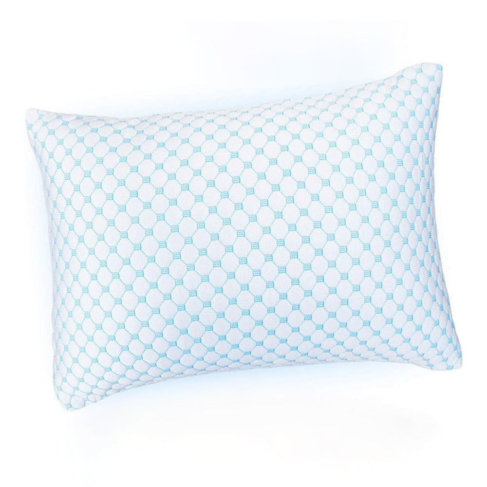 Shredded Memory Foam Pillows for Sleeping with Washable Cooling Cover Blue