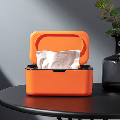 Wipes Dispenser Wipes Tissue Storage Case With Lid Refillable Wipe Holder-Orange