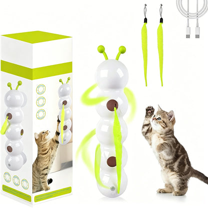 Interactive Electric Cat Toy with Smart Sensor and Suction Cup-Worm