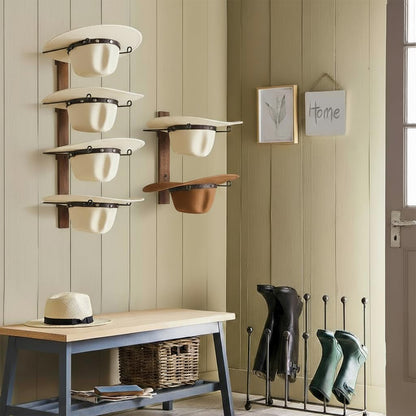 Wall Mount Wood Composite Cowboy Hat Rack