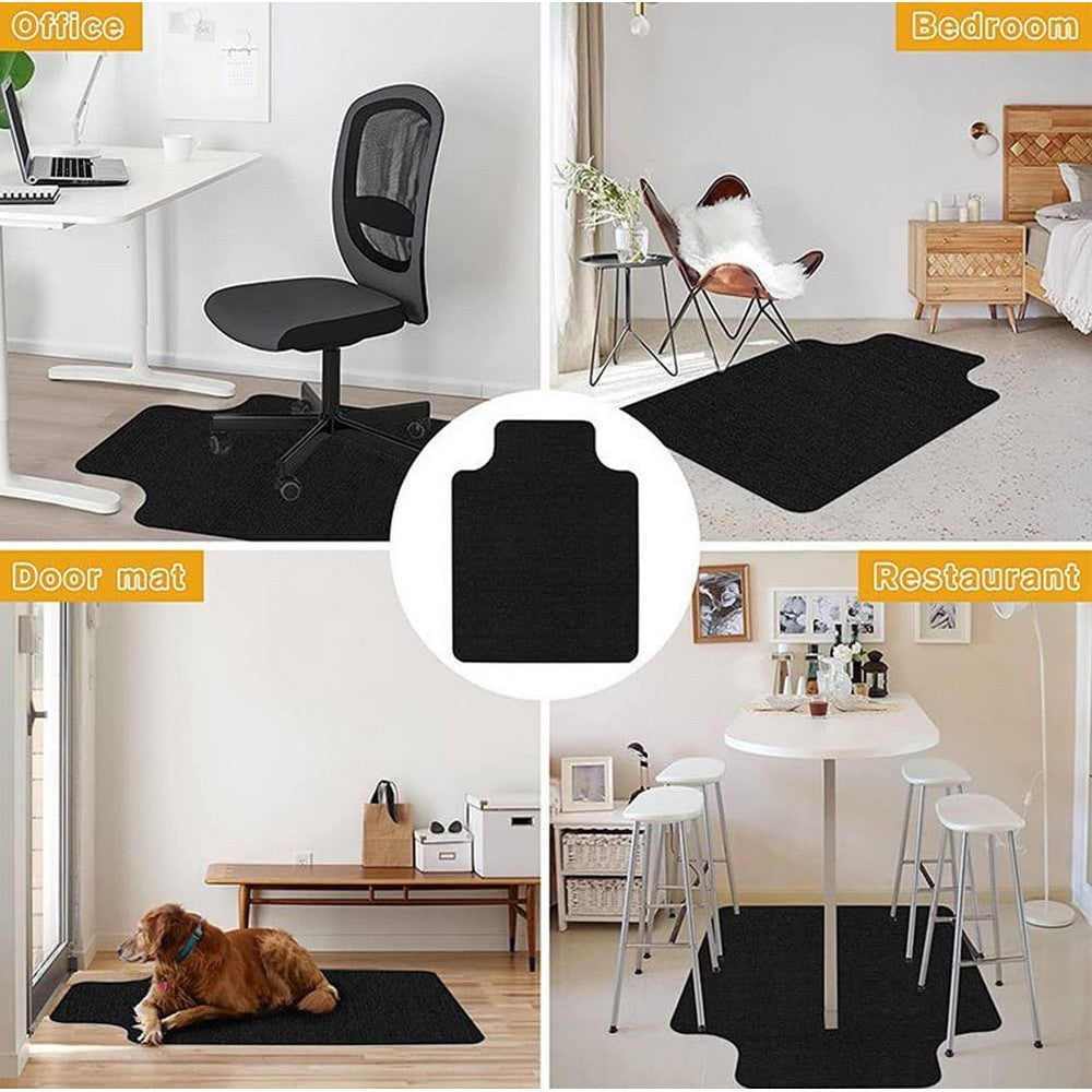 Anti-Slip Office Chair Mat for Carpet - Black