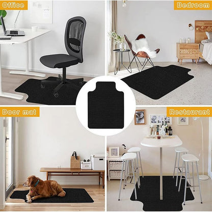Anti-Slip Office Chair Mat for Carpet - Black