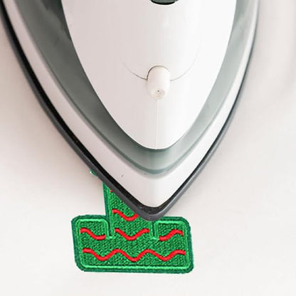 32 Piece Christmas Embroidered Iron-On Letter and Pattern Patch Set