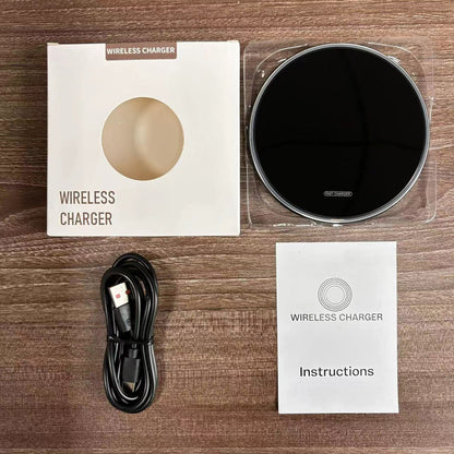 Fast Wireless Charger Pad with Mirror Surface for Phone-Black