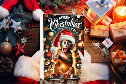 2025 Advent Countdown Calendar Monkey Christmas Hanging Ornaments -Joyful Monkey