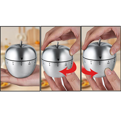 Stainless Steel Kitchen Timer Mechanical Apple Timer