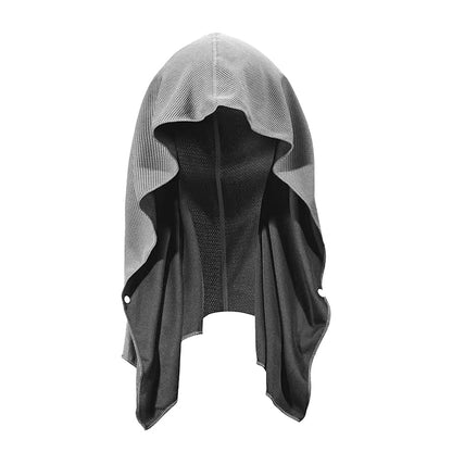 Cooling Hoodie Towel Neck Wrag Sport Cooling Towel for  Workout Camping Cycling Grey