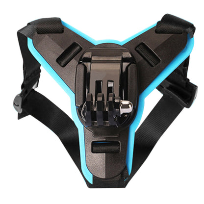 Motorcycle Helmet Chin Mount for Action Camera Quick Release Shockproof-Blue