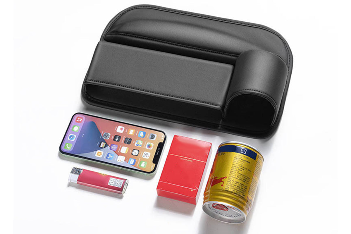 2Pcs Auto Seat Gap Filler Organizer Seat Gap Storage Box with Cup Holders for Phone