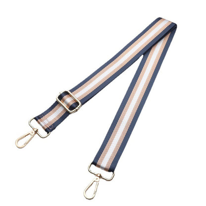Adjustable Canvas Bag Strap with Metal Buckle for Crossbody Bags Navy Blue