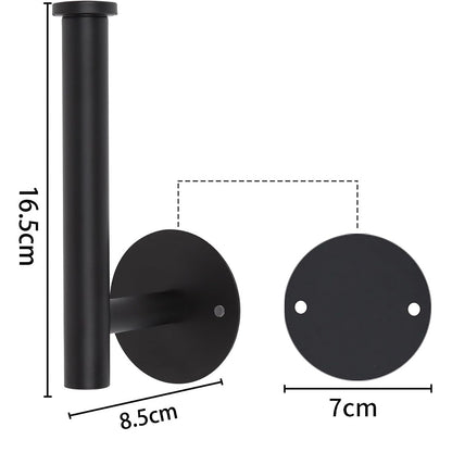 2 Piece Curtain Holdback Hooks and Tissue Roll Holders-Black