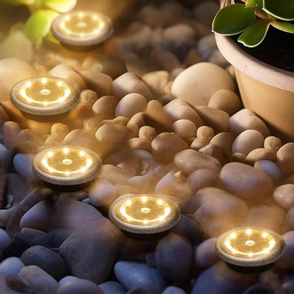 10Pcs Mini Solar Ground Lights Outdoor Pathway Decorative Lights for Yard Garden Decor Warm Light