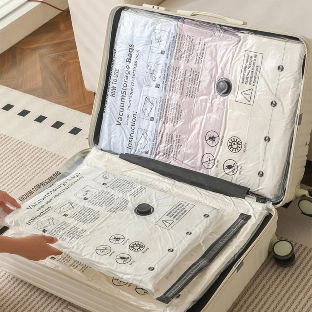 12Pcs Travel Clothing Vacuum Storage Bags Set with Rechargeable Electric Pump for Luggage