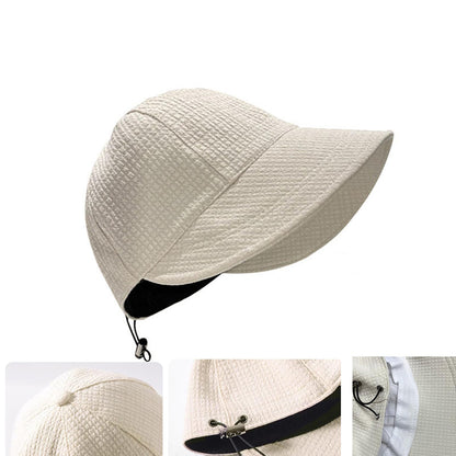 2 Pack Waffle Bucket Hats and Visor Caps - Beige