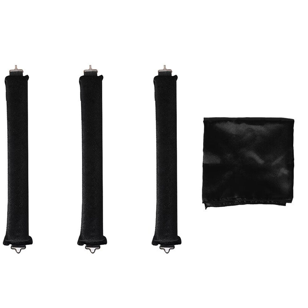 Heatless Overnight Curlers Set No Heat Curling Headband with Rods for Long Hair Black