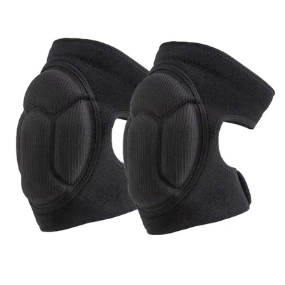 Pair of Knee Pads Anti-Slip Knee Protector Braces for Work Sports Black