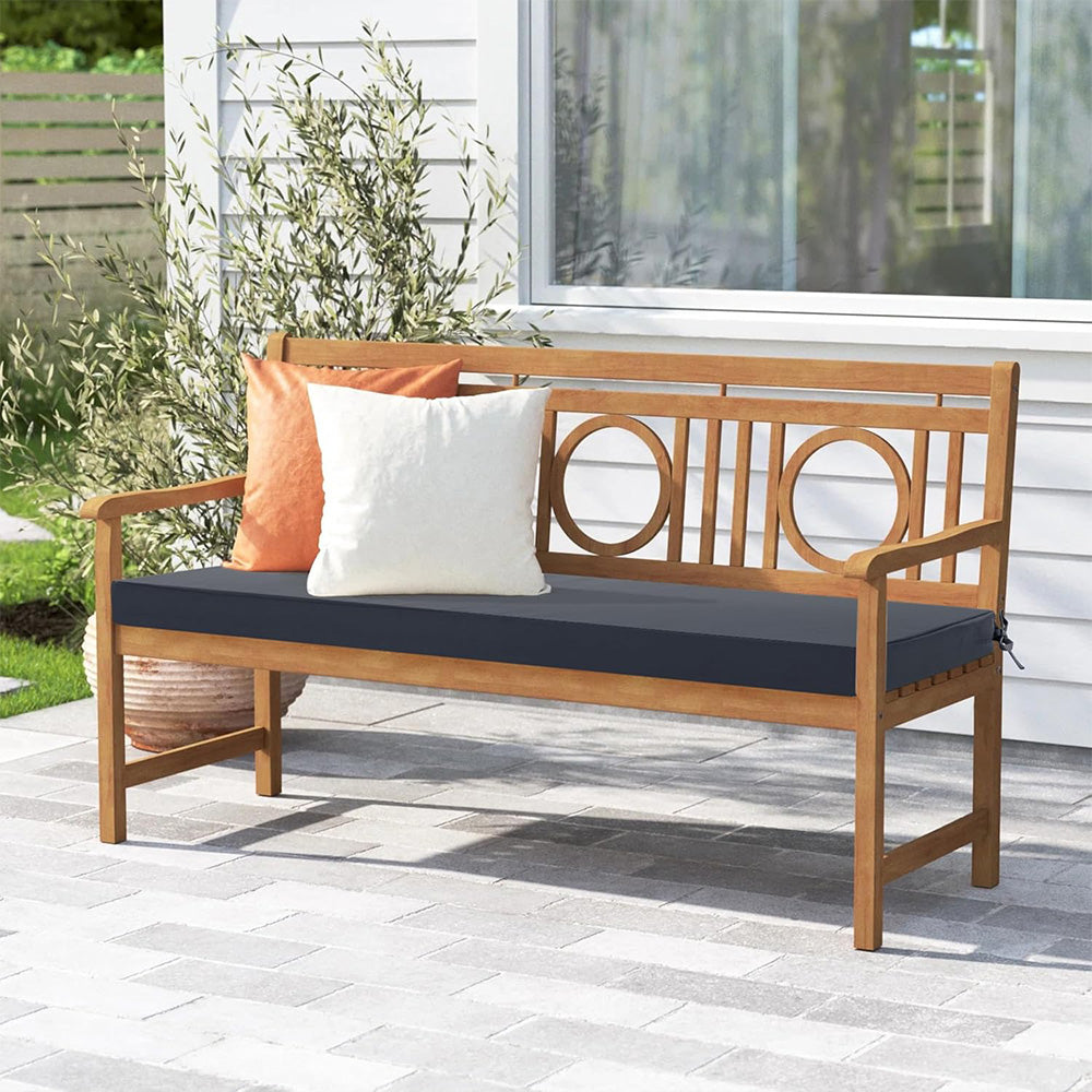 Outdoor Bench Cushion Patio Furniture Seat Pad with Removable Cover for Garden Swing Porch Sofa Settee Grey