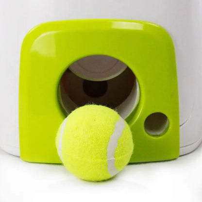 Pet Dog Double Hole Food Reward Machine Automatic Dog Toy Tennis Ball Launcher