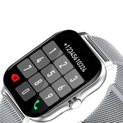 Smart Watch Bluetooth Fitness Tracker Heart Rate Monitoring Sports Watch for Women Men -Silver