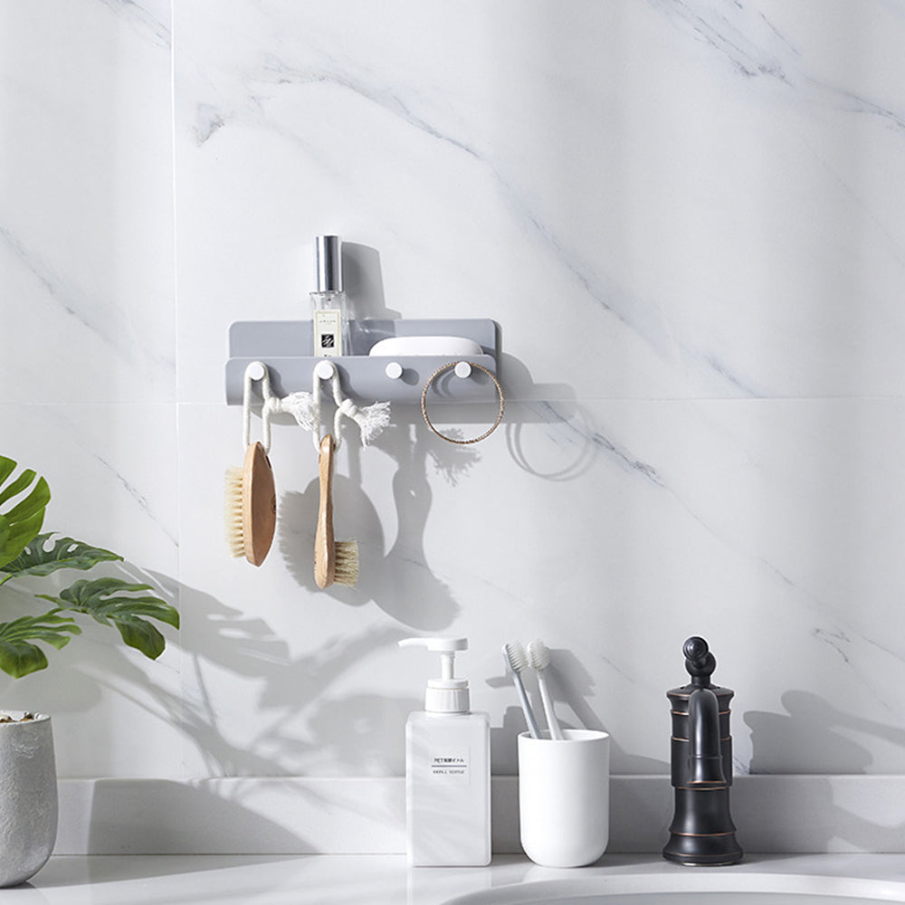 Punching Free Wall Mount Key Holder Key Hook Door Hanger Key Storage Rack Grey