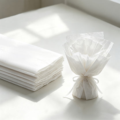 10 Crepe Paper Sheets for Gift Wrapping and Flower Crafts - White