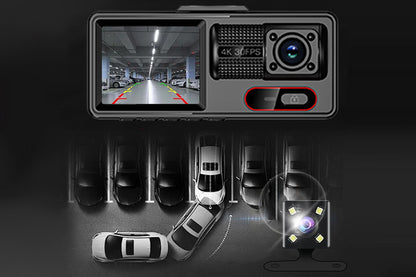 3 Channel Dash Cam Front And Rear With 32GB Card Built In WiFi Reversing Camera