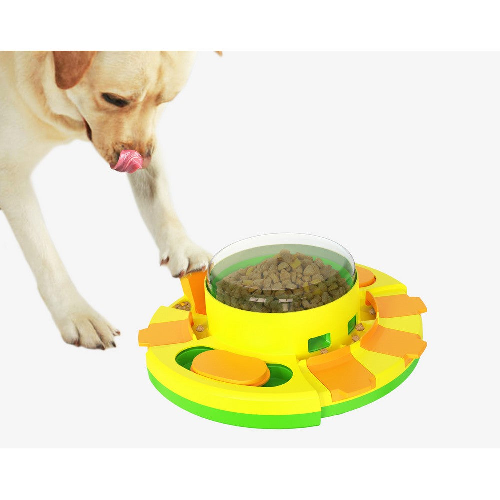 Dog Puzzle Toy Pup Food Treat Feeding Dispenser Training and Entertainment Toy-Green