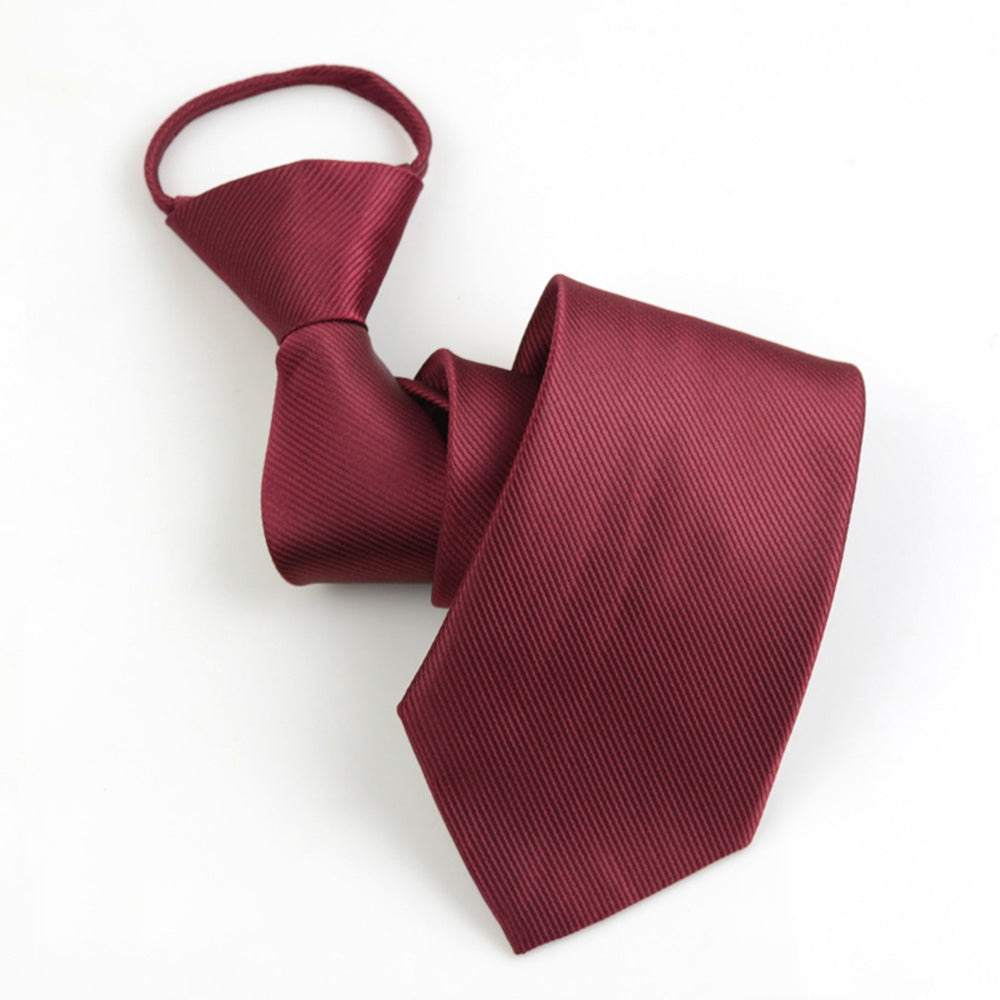 3 Packs Pre-tied Zipper Tie Ready to Wear Solid Colour Business Neckties