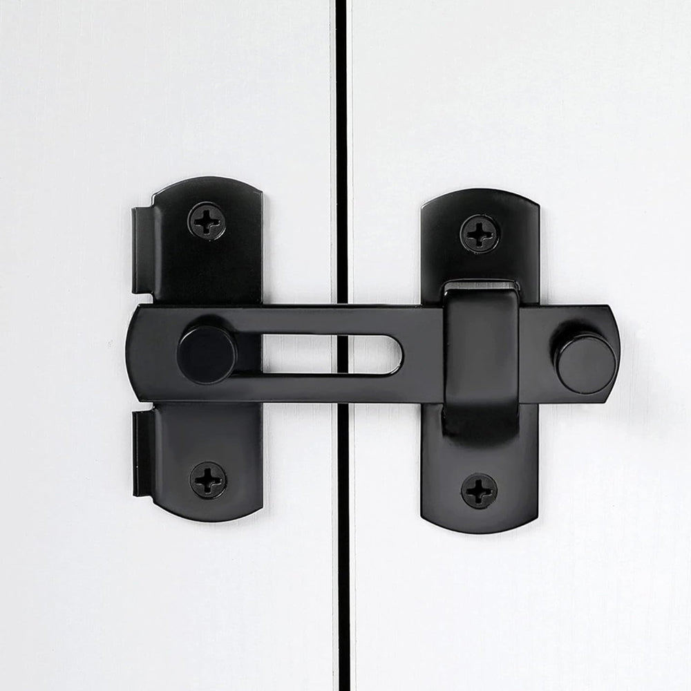 Set of 4Pcs 90-Degree Rotating Barn Door Lock Chirldproof Flip Sliding Latches for Window Door Black