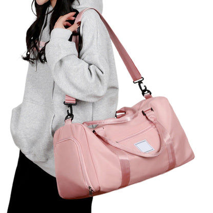 30L Gym Duffel Bag Waterproof with Shoe Compartment for Weekend Trips Pink