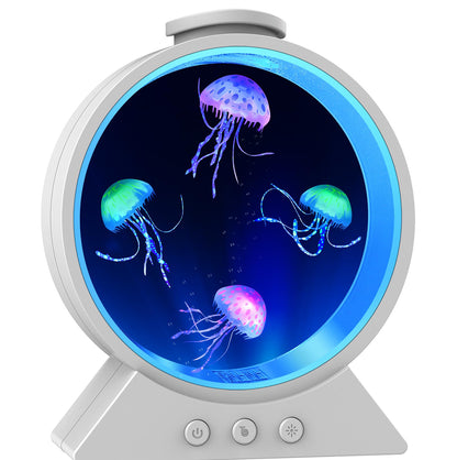 7 Color Breathing Gradient Jellyfish Lamp Mood Desk Lamp - White