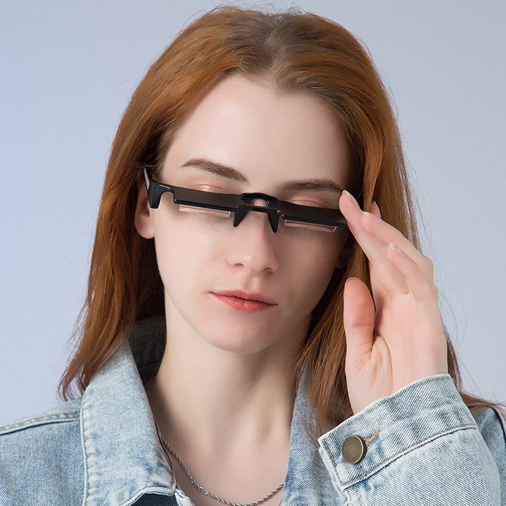 Horizontal Reading Glasses Lazy Prism Spectacles for Lying Down Reading