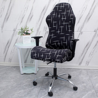 Printed Ergonomic Office Computer Game Chair Slipcovers Stretchy Seat Chair Covers -Black