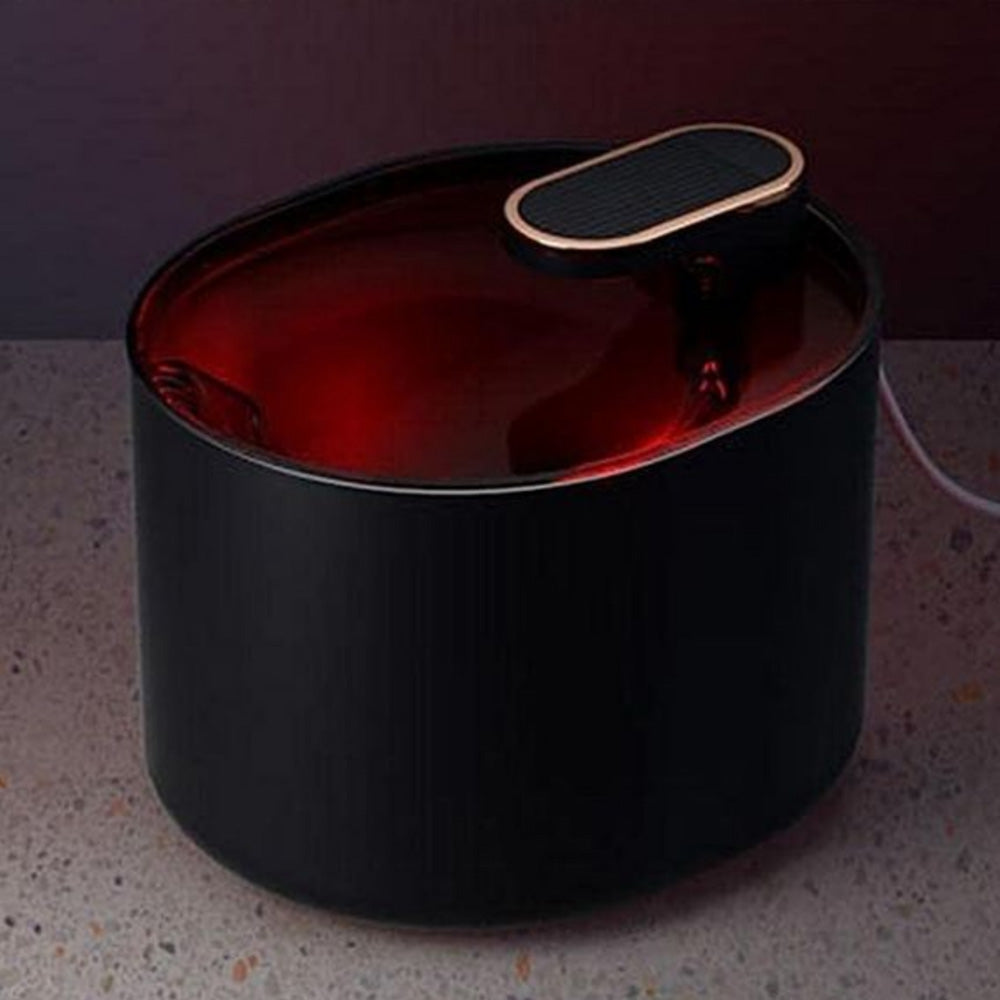 Pet Smart Water Fountain Automatic Shut Off with Red Light Indicator-Black