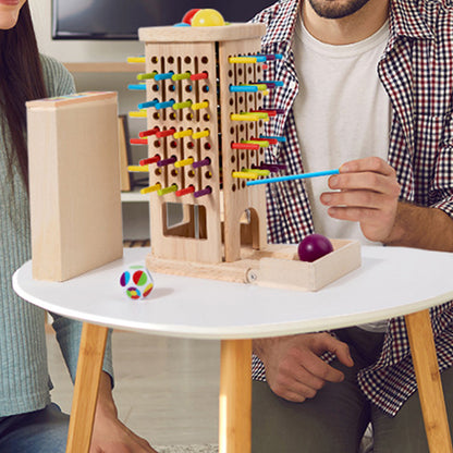 Wooden Tower 3-in-1 Stick Pulling and Balance Board Game for Little Ones and Family