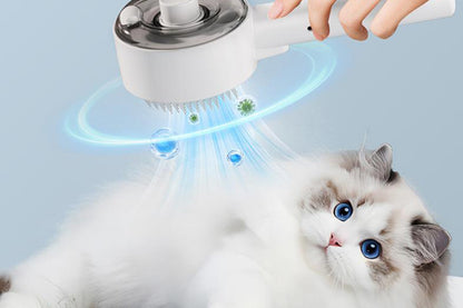 Cat Steam Brush Spray Comb UV Sterilization Cat Hair Crush for Long Short Hair Pets -Pink