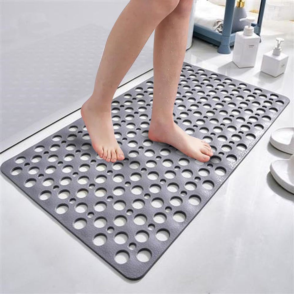 Anti-Slip Bath Mat Suction Shower Mats Bathroom Bathtub Floor Grey