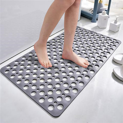 Anti-Slip Bath Mat Suction Shower Mats Bathroom Bathtub Floor Grey