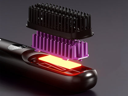 Hair Straightening Brush USB Rechargeable with LED Screen
