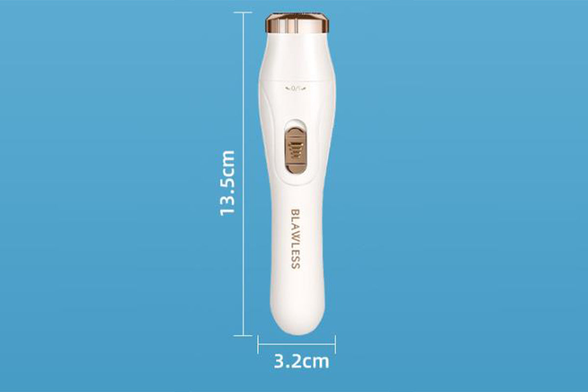 3-in-1 Bikini Electric Trimmer Painless Body Shaver Cordless Facial Hair Remover -White