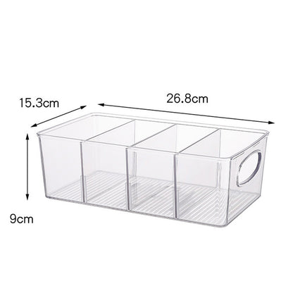 6Pcs Cabinet Organizer Bins with Handle Divided Storage Container for Kitchen